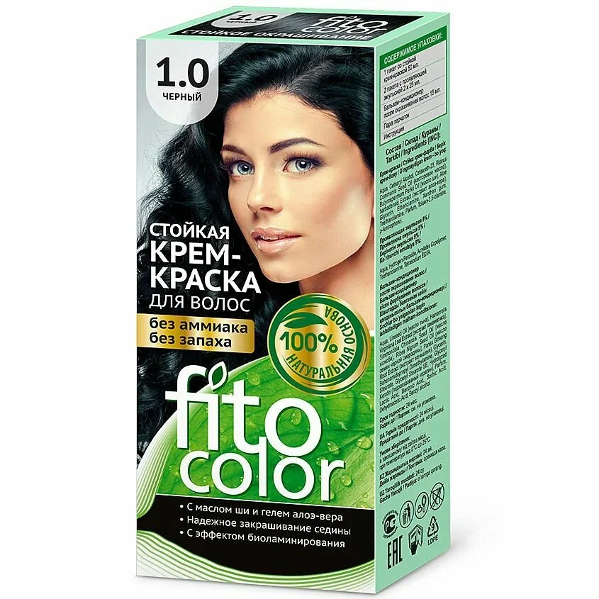 Стойкая крем-краска FitoColor 1.0 Черный