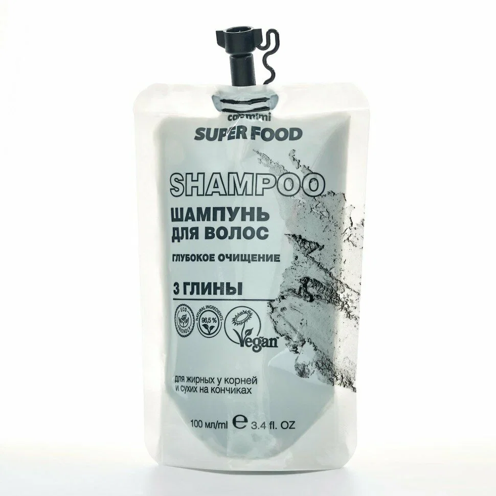 Шампунь Cafe Mimi Super Food 3 Глины 100 ml