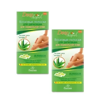 Восковые полоски для депиляции Floresan Cosmetic DEEP Depil для нормальной кожи 20 шт