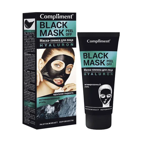 Маска Сompliment BLACK MASK Hyaluron в коробке 80 мл