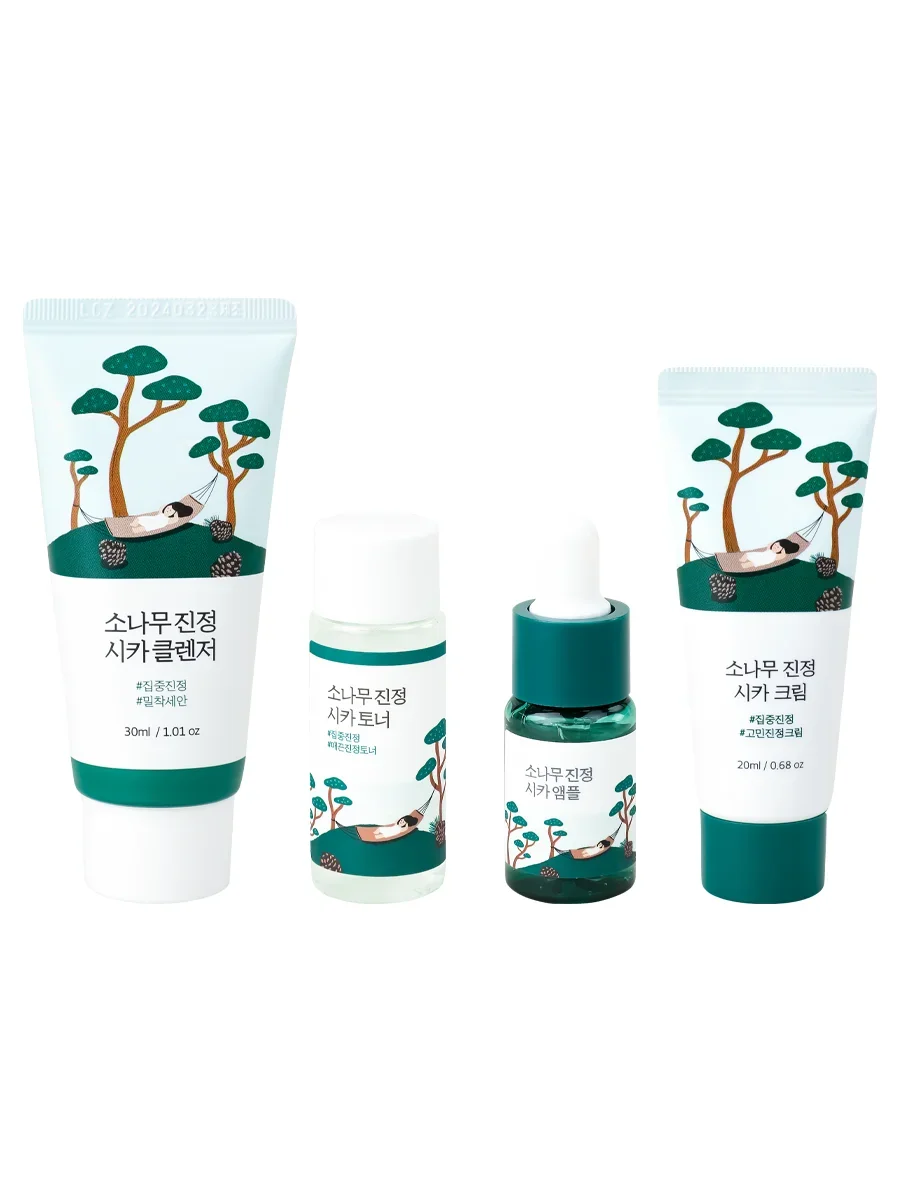 Набор Round Lab Pine Calming Cica Skin Care Trial Kit