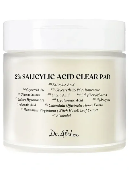 Пэды для лица DR.ALTHEA 2% salicylic acid clear 65pads 170g
