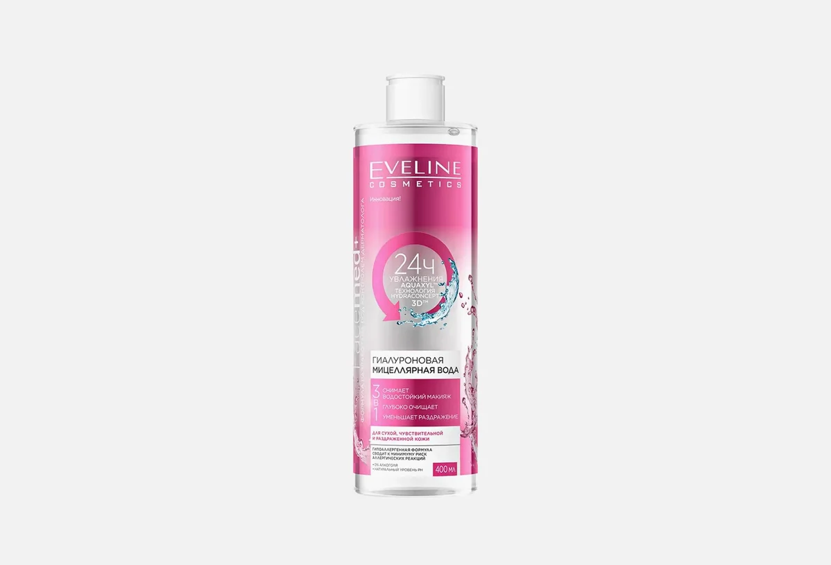 Миц вода Eveline Facemed+  розовая 400 ml