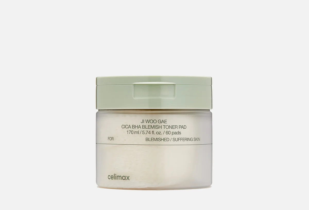 Тонер-пэд CELIMAX JI WOO GAE CICA BHA BLEMISH 170 ml