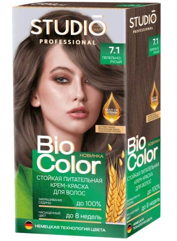 Краска для волос STUDIO Professional 7.1 пепельно-русый