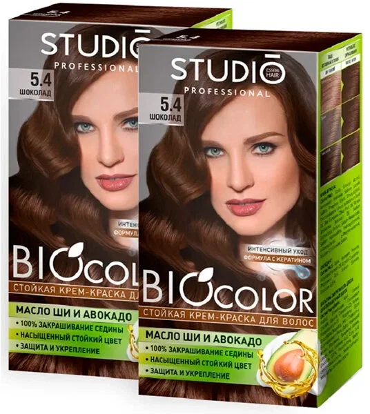Краска для волос STUDIO Professional  Bio Color 3.4 горячий шоколад