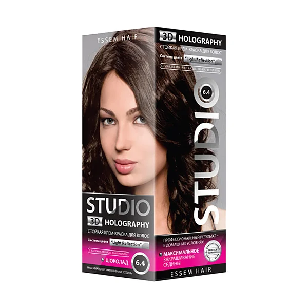 Краска для волос STUDIO Professional 3D Holography 4.65 ежевичный шатен