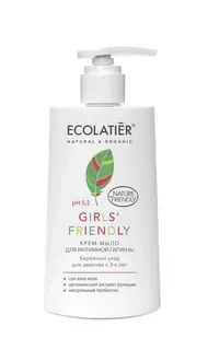 Мыло-крем для интимной гигиены ECOLATIER Girls Friendly Бережный уход от 3х лет 250 мл