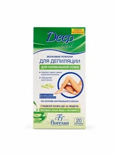 Восковые полоски для депиляции Floresan Cosmetic DEEP Depil с алоэ вера 20 шт