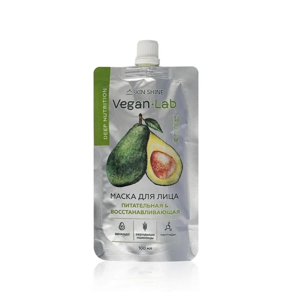 Маска для лица Skin Shine Vegan Lab питательная и восстанавливающая 100 мл.