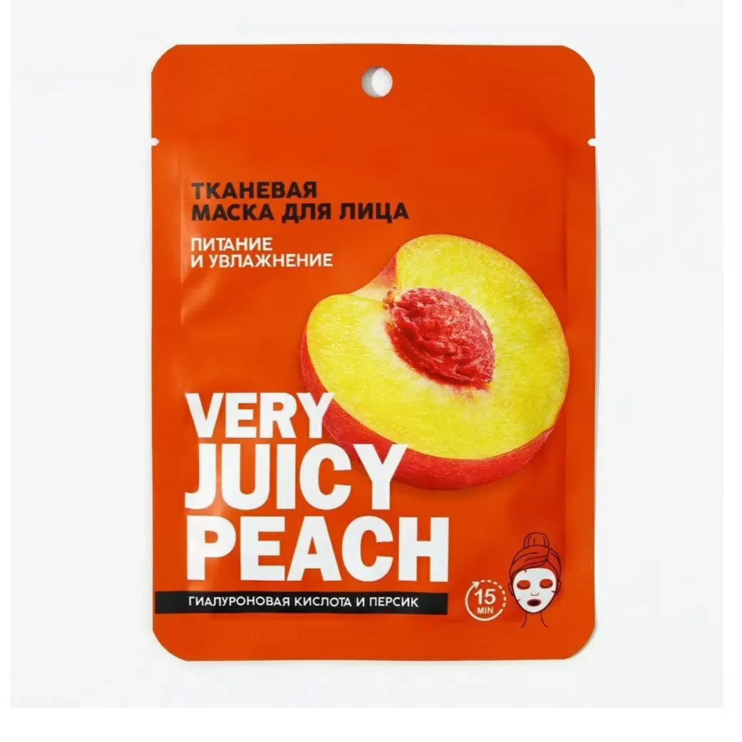 Маска для лица тканевая с гиалуроновой кислотой и персиком «Very juicy peach»